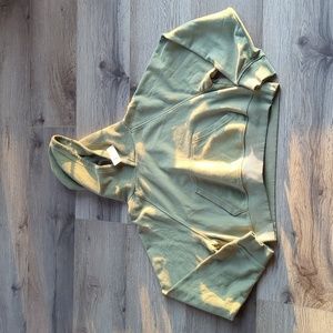 Aerie Olive Green Cropped Hoodie
